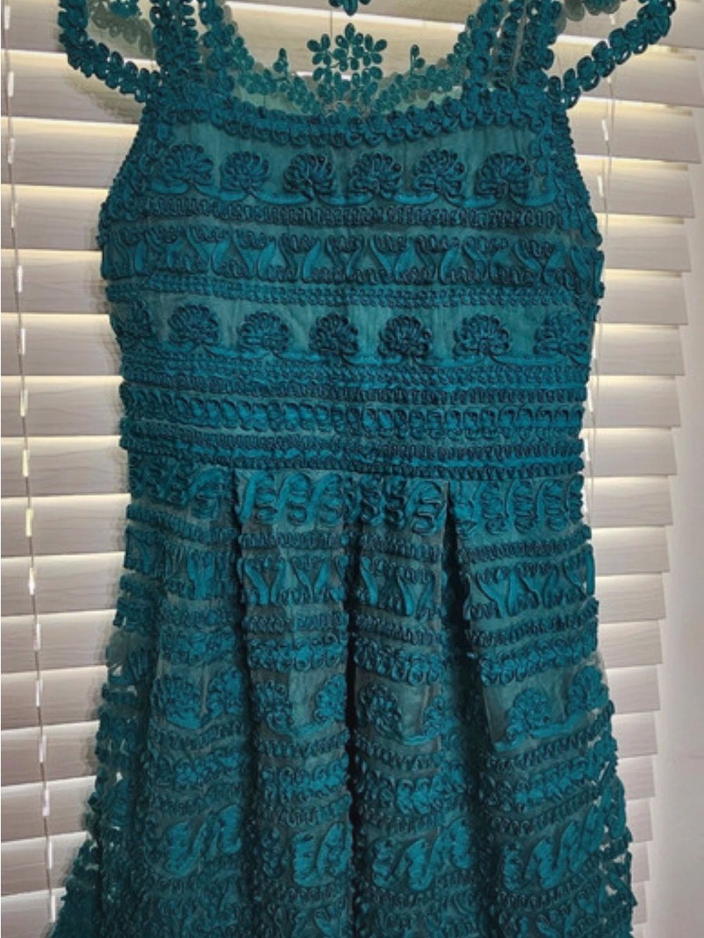Yoana Baraschi Teal Embellished Dress